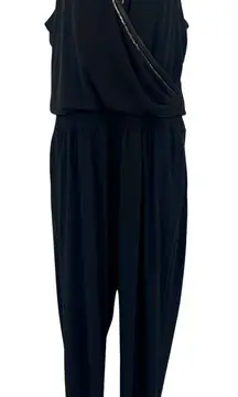 WHBM Satin Jumper Sz 8 Glam Metallic Trim Mob Wife Sleeveless Cocktail Date Vamp