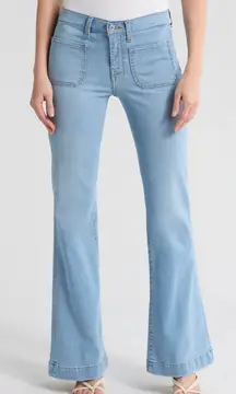 7 For All Mankind Dojo Tailorless Wide Leg Flare Jeans Light Wash Size 29 NWT