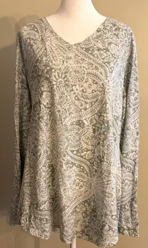 PERUVIAN CONNECTION 100% Pima Cotton Mandala Floral Print‎ Tee Size XL