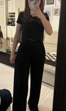 H&M Wide-Leg Trousers Black
