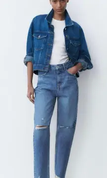 High Waisted Ripped Rigid Z1975 Mom Jeans