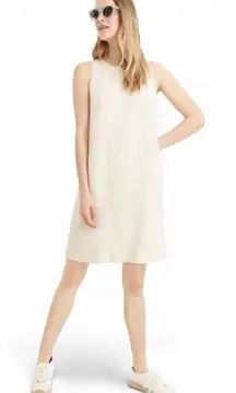 J. Crew Cream shift Dress linen sleeveless minimalist scandi girl preppy neutral