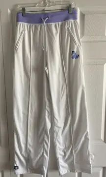 Disney Womens Medium White Wide Leg Eeyore Casual Pants Streetwear Athleisure‎