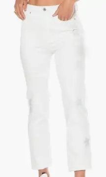 Juicy Couture NWOT  Venice Stars Straight Leg Jeans White Size 26