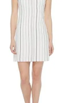 Calvin Klein Crew Neck Sleeveless Women's Flared Dress White Stripes Size 8