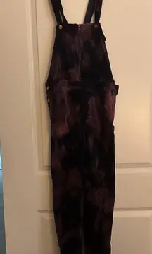 Anthropologie Tie Dye Velvet Overalls