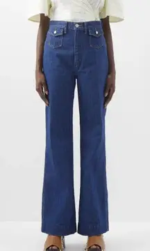 NEW $315 RE/DONE 70s Pocket High Rise Wide Leg Jeans - True Rinse