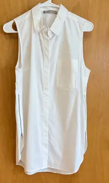Athleta Soma Hayes Shell Bright White Shirt with Zip Sides Womens Size S