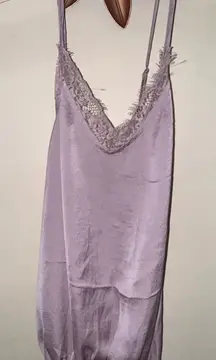 Glam Purple Lace Trim Chemise