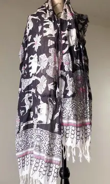 Ann Taylor Loft Animal Print Tree Scarf