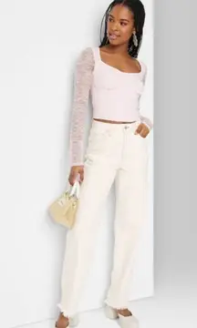 Wild Fable high rise straight ecru jean