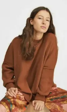 Free People Beach Oversized Soft Rust Sweatshirt - Size - Large