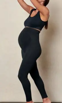 BLANQI Everyday Maternity Belly Support Full Length Black Leggings Small