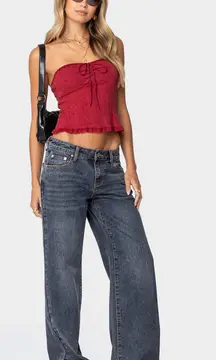 NWT Edikted ace relaxed jeans dark blue 