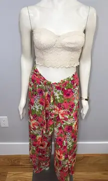 Contemporary Floral Palazzo Pants SZ SM