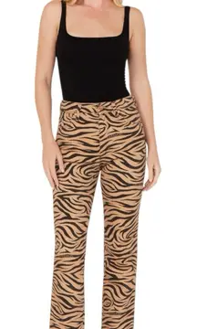 NWT Free People x Wrangler‎ High Rise Tiger Print Crop Straight Leg Jeans 27