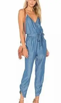 Lovers + Friends Denim Emily Blue Chambray Jumpsuit Size XS