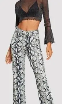 Snakeskin Flare Pants