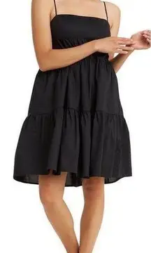 Black Clea Cotton Tiered Sleeveless Babydoll Dress Small NWT