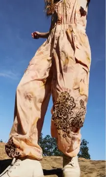 NWOT Free People FP Movement Colorburst Embroidered One Piece Jumpsuit oasis - S