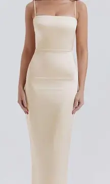 'Costanza' Vintage Cream Maxi Dress. Size Large