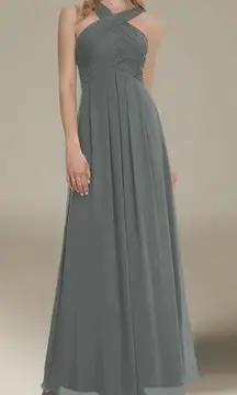 David's Bridal AW Vienna Bridesmaid Prom Formal Special Occasion Wedding Guest Dress, 6, Gray