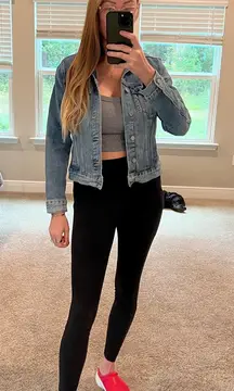 Like New Lucky Brand Trucker Denim Jacket, Small, blue