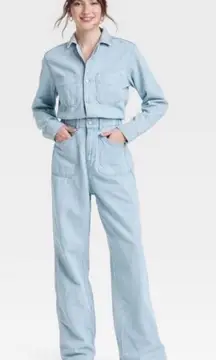 Universal Thread Light Wash Overalls Women's Denim Baggy Jumpsuit