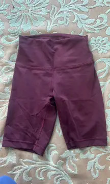 Lululemon Biker Shorts In Maroon