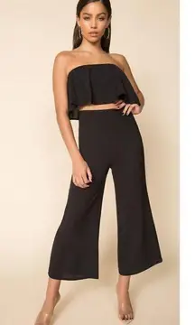 Superdown Brooke Set in Black Xsmall New Womens Outfit Strapless Crop Top Pants