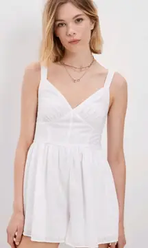 American Eagle Women's Romper Short Corset White Large