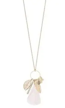 🆕 Mudd® Leaf Charm Tassel Pendant Necklace