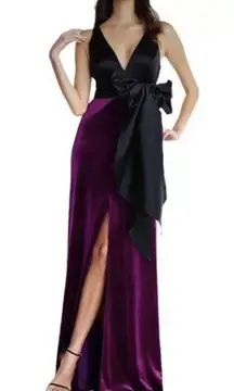 Aidan Mattox Formal Sleeveless Long Bow Evening Gown Dress Size 6 NWT