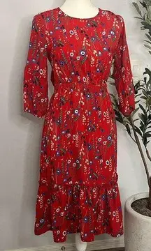 Red Midi Dress by Piper & Scoot