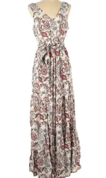 NEW Rachel Zoe Womens Sleeveless Paisley Floral Print Boho Maxi Dress Size 2