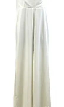 NBD Ophelia Jumpsuit‎ Womens Size Small White Wide Leg Minimalist Bridal Wedding