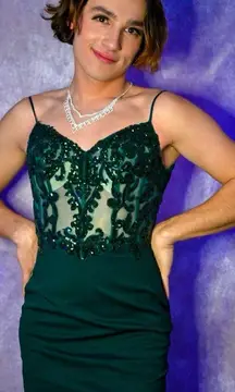 PromGirl Teal Embellished Mini Dress