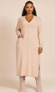 11 Honorè Nola Dress. Beige Plus-Size Sweater Dress in a size 1X.‎ New with tags