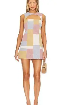 NWT  Enzie Mini Dress in Patchwork Size Medium