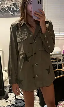 Pistola Olive Star Print Button-Up Top