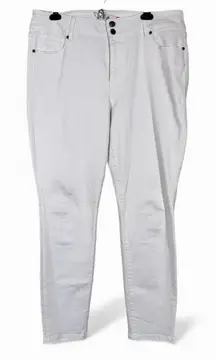 Cabi White High Rise Cinch Skinny Jeans Womens 16 Preppy Classic Denim