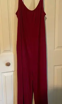 Burgundy sleeveless jumpsuit