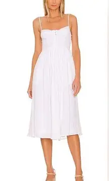 THE LABEL FERREIRA WHITE MIDI DRESS Size XS NEW