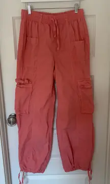 Aerie Pink Oversized Cargo Jogger Pants