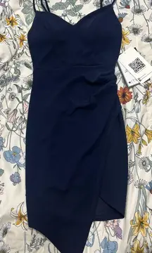 macys blue crossover dress