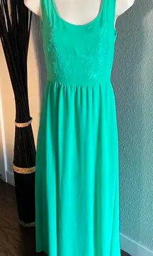 Green Embroidered Maxi Dress