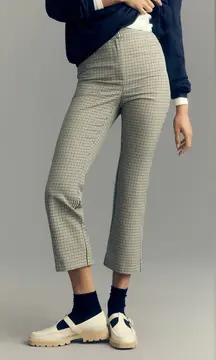 NWT Maeve by Anthropologie Tan & Navy Plaid Cropped Pants Womens Plus Size 16