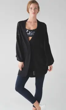 Breeze Easy Wrap Cardigan Sweater Charcoal Black M/L