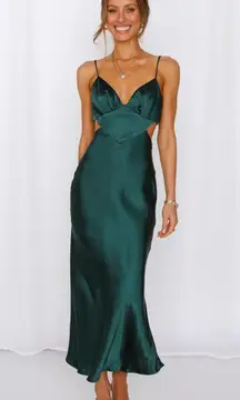 Hello Molly Midi Dress Forest Green