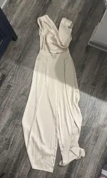 Mable Cream Satin Jumpsuit